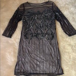 Beaded Quarter Sleeve Dress